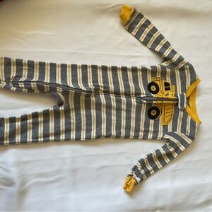 Simple Joys Gray and Yellow Striped Onesie